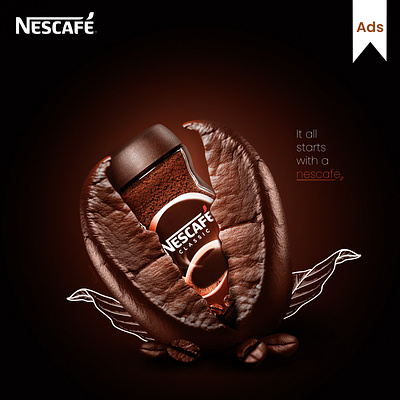 Nescafe Product Manipulation Design advertising branding crea creative art graphic design manipulation poster design product product manipulation social media post typography