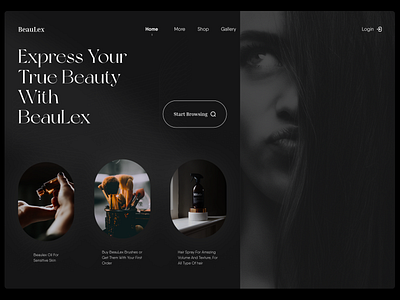 Beauty Company-BEAULEX beauty black and white branding graphic design image landing product ui ux