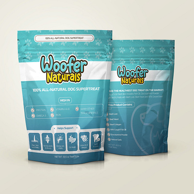 Woofer Naturals Bag Design branding design fanshawe college graphic design illustration illustrator logo product design ui vector