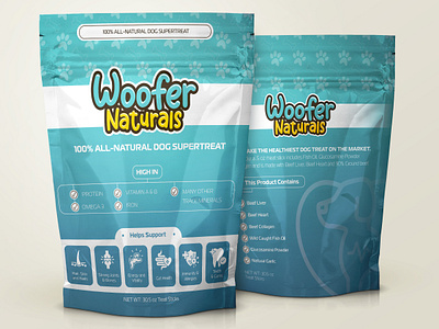 Woofer Naturals Bag Design branding design fanshawe college graphic design illustration illustrator logo product design ui vector