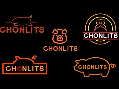 Chonlits Logo - Neon Sign Studies 2019 food lechon logo meat neon sign pig restaurant roast