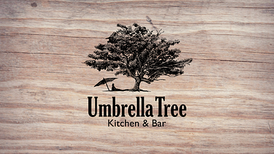 Umbrella Tree Kitchen & Bar Logo 2018 bar beach vibe logo minimalist restaurant rustic tree umbrella