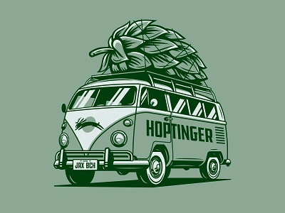 Illustration beer hops hoptinger illustration microbus