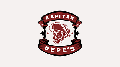 Kapitan Pepe's - Food Brand Logo 2019 badge captain food illustration kapitan logo vector