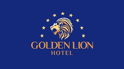 Golden Lion Hotel Logo 2022 gold hotel lion logo star