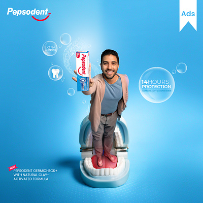 Product Manipulation Post-Design-Pepsodent ad advertising poster design product concept product manipulation social media post design typography