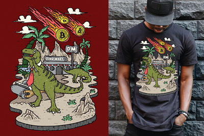 Crypto T-Shirt Design bitcoint crypto dino newmarket oldmarket t shirt