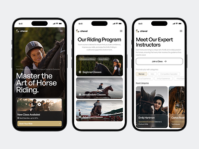 Cheval Horse Riding App Concept app cards clean design fireart horse ios ride ui ux