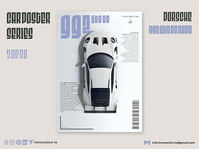 PORSCHE 992 GT3-RS branding car design graphic design porsche poster typography