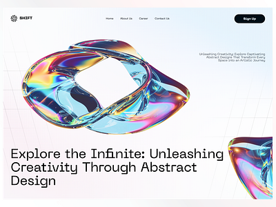 Unleashing Creativity Through Digital Design-SHIFT abstract ai graphic design landing ui ux