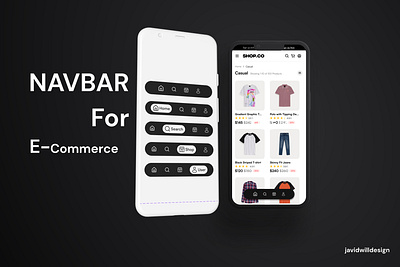 Minimal Navbar For E-commerce Stores ani e commerce minimaldesign minimalistic mobile design navbar navigation bar online shops ui webdesign website