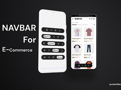 Minimal Navbar For E-commerce Stores ani e commerce minimaldesign minimalistic mobile design navbar navigation bar online shops ui webdesign website