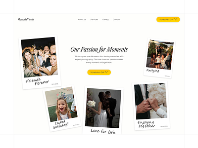 Memoria Visuals - About us about our company about us animation camera clean design off grid section our expertise photo website photography studio photography studio website polarodi static view ui ui ux ui ux design ux ux design web design website who are we