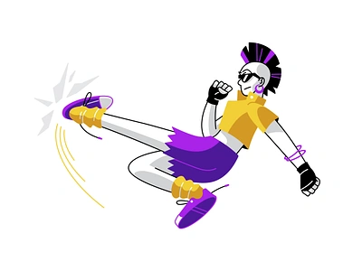 Rad Dude 2 character character design design fight graphic design illustration karate kungfu punk punk rock vector vector art