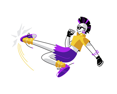 Rad Dude 2 character character design design fight graphic design illustration karate kungfu punk punk rock vector vector art