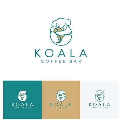 Koala Coffee Logo Design animal bar coffee coffeeshop koala logo