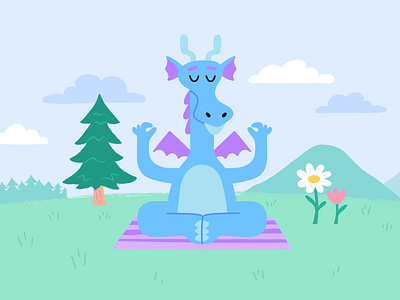 Wee Meditate - Meditation for kids art cartoon character child children concept dragon illustration illustrator kids mascot meditation vector yoga