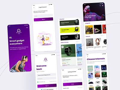 E-Commerce Mob App Design branding design graphic design home page illustration landing page logo mob app ui ux