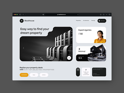 Ui Design For Real Estate website dark design minimal realestate ui ux