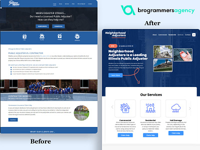 Neighborhood Adjusters Homepage Design design homepage ui ux website website design