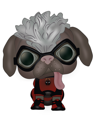 Deadpool's dog cartoon character design comic art comics cosplay creative design deadpool digital art dog fan art graphic design illustration marvel pet pop culture superhero vector