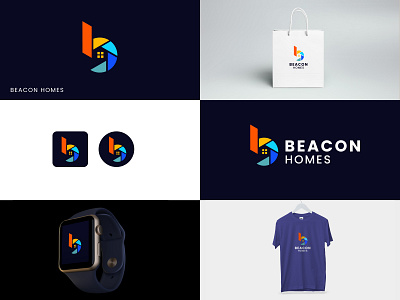 Becon Homes- Real Estate Logo b letter logo b real estate logo brand logo branding business business logo clean company custom logo design graphics home logo house logo illustration logo logo design minimalist photoshop real estate ui