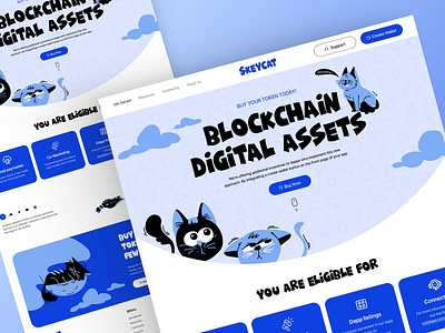 SkeyCat Crypto token - Landing Page Design adobe xd crypto cryptocurrency figma graphic design nft token ui ui design user interface ux ux design