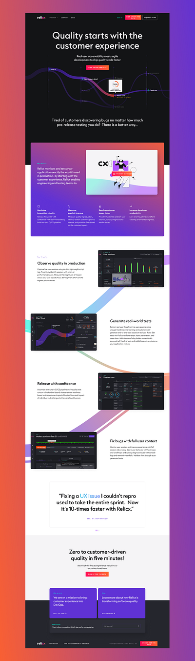 Relicx: Quality starts with the customer experience branding craft cx design madebycraft ui userflows ux workflows