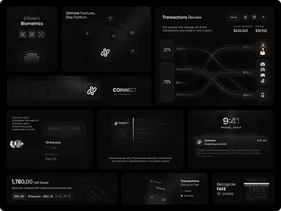 ✦ Coinnect - Financial Component animation bank bento boxes component crypto grid illustration interface motion graphics ui uix user interface ux web web design