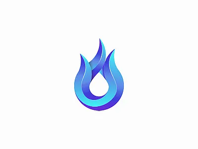 Blue fire logo adventure app branding colorful creative design digital fire geometric gradient graphic design illustration logo modern social media tech trends ui ux vector