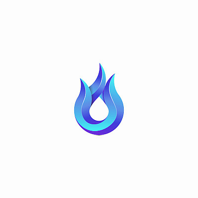 Blue fire logo adventure app branding colorful creative design digital fire geometric gradient graphic design illustration logo modern social media tech trends ui ux vector