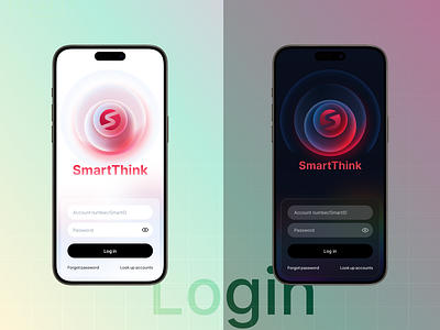 Login screen account app branding concept design lightmode darkmode login stocks ui