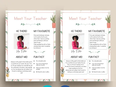 FREE Meet The Teacher Template | MS Word and Canva about teacher canva template design free template graphic design meet the teacher primary teacher teacher bio data teacher template word template
