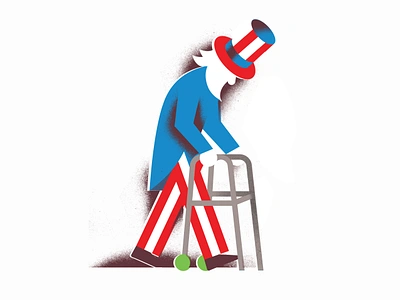 Why is America a geriarchy? editorial illustration elderly political uncle sam walker