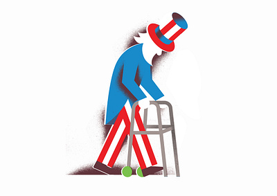 Why is America a geriarchy? editorial illustration elderly political uncle sam walker