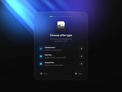 User Flow Pop-up app design background blue blur cards design dark mode flow glassmorphism graphic design illustration light onboarding ui