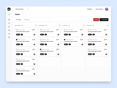 Task Manager figma kanban product product design shadcnui task management tasks ui