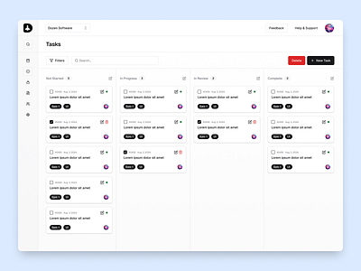 Task Manager figma kanban product product design shadcnui task management tasks ui