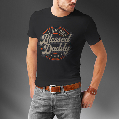 I Am One Blessed Daddy T-shirt Design apparel branding daddy tshirt design fathers day tshirt graphic design illustration papa papa tshirt t shirt t shirt design t shirt quotes trendy t shirt typography typography design