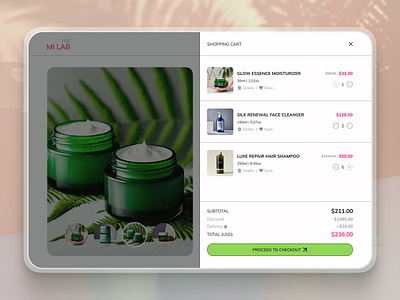 Shopping Cart Page for Beauty Store cart checkout cosmetic ecommerce shopping ui ux