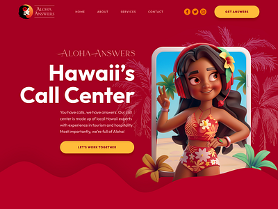 Aloha Answers | Hawaii's Call Center call center figma site ui ux web design web development website wordpress