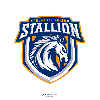 BREWTON-PARKER STALLION branding design esport logo graphic design illustration logo mascot design mascot logo stallion vector