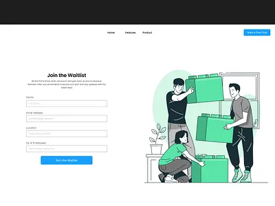 Waitlist Project Management UI b2b branding digital marketing graphic design landing page sass ui ui design uxdesign waitlist ui design