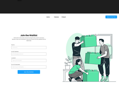 Waitlist Project Management UI b2b branding digital marketing graphic design landing page sass ui ui design uxdesign waitlist ui design