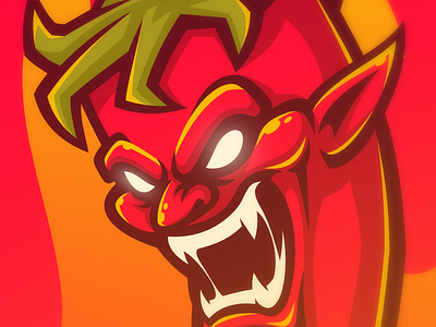 Demon Pepper brand chilli demon fire flame graphic design hot illustration logo mascot pepper spicy sportlogo vector