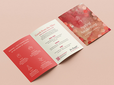 Seasonal Spa Cards folded card graphic design honeycomb prink product promotion seasonal spa card spring template design