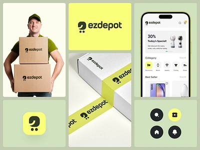 Ezdepot - E-commerce Branding bag brand brand identity branding buy cart e commerce ecommerce ezdepot logo online store retail sell shopify shopper shopping shopping cart startup logo store vector