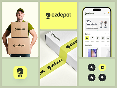 Ezdepot - E-commerce Branding bag brand brand identity branding buy cart e commerce ecommerce ezdepot logo online store retail sell shopify shopper shopping shopping cart startup logo store vector