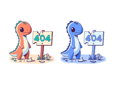 Pixel Art Dino 404 404 error 404 page character error illustration pixel art pixel illustration ui ui design vector vector illustration vintage