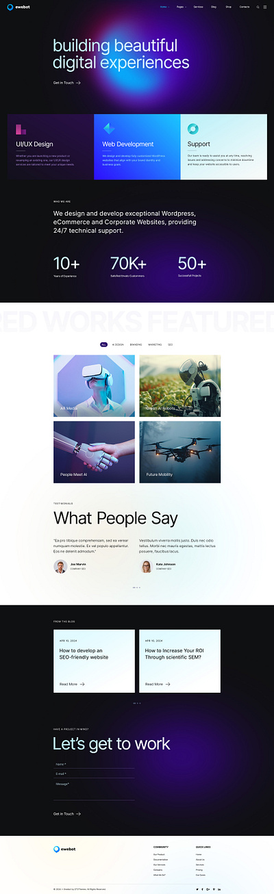 Ewebot - SEO Digital Marketing Agency business corporate design elementor seo theme ui web webdesign website wordpress